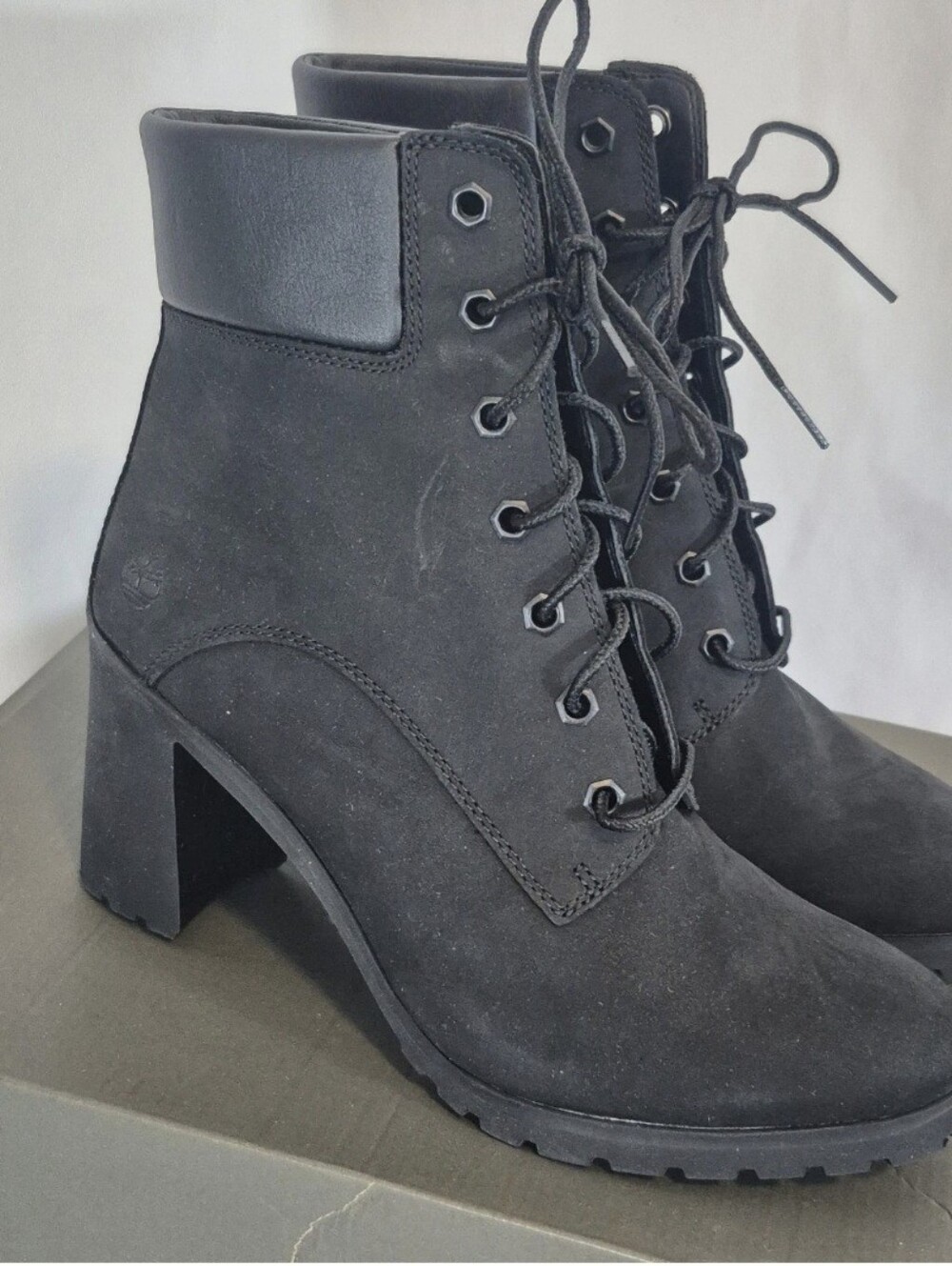 Timberland Women's 8.5M Black Allington 6" nubuck leather ankle boots NIB